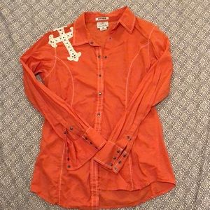 Ariat Orange Cross Rodeo Shirt